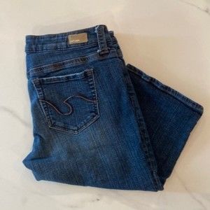 Refuge Brand Women's Denim Long Blue Jean Shorts | Cropped Jeans. Size 11